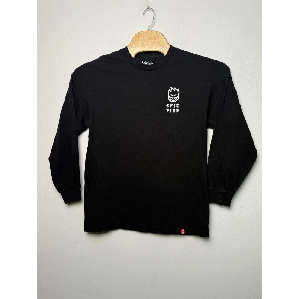 Spitfire Wheels Mens Black Long Sleeve Keeping The Underground Lit Shirt Large